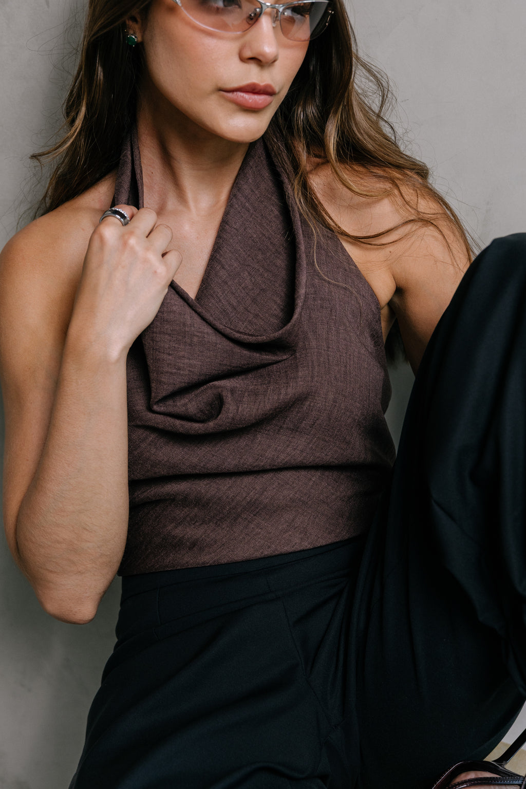 BLUSA DRAPEADA COFFE