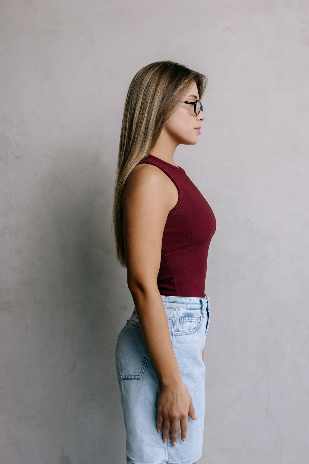 RIB TANK TOP VINO