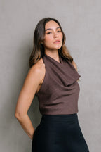 BLUSA DRAPEADA COFFE