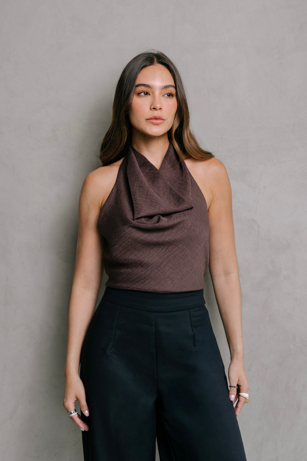 BLUSA DRAPEADA COFFE
