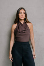 BLUSA DRAPEADA COFFE