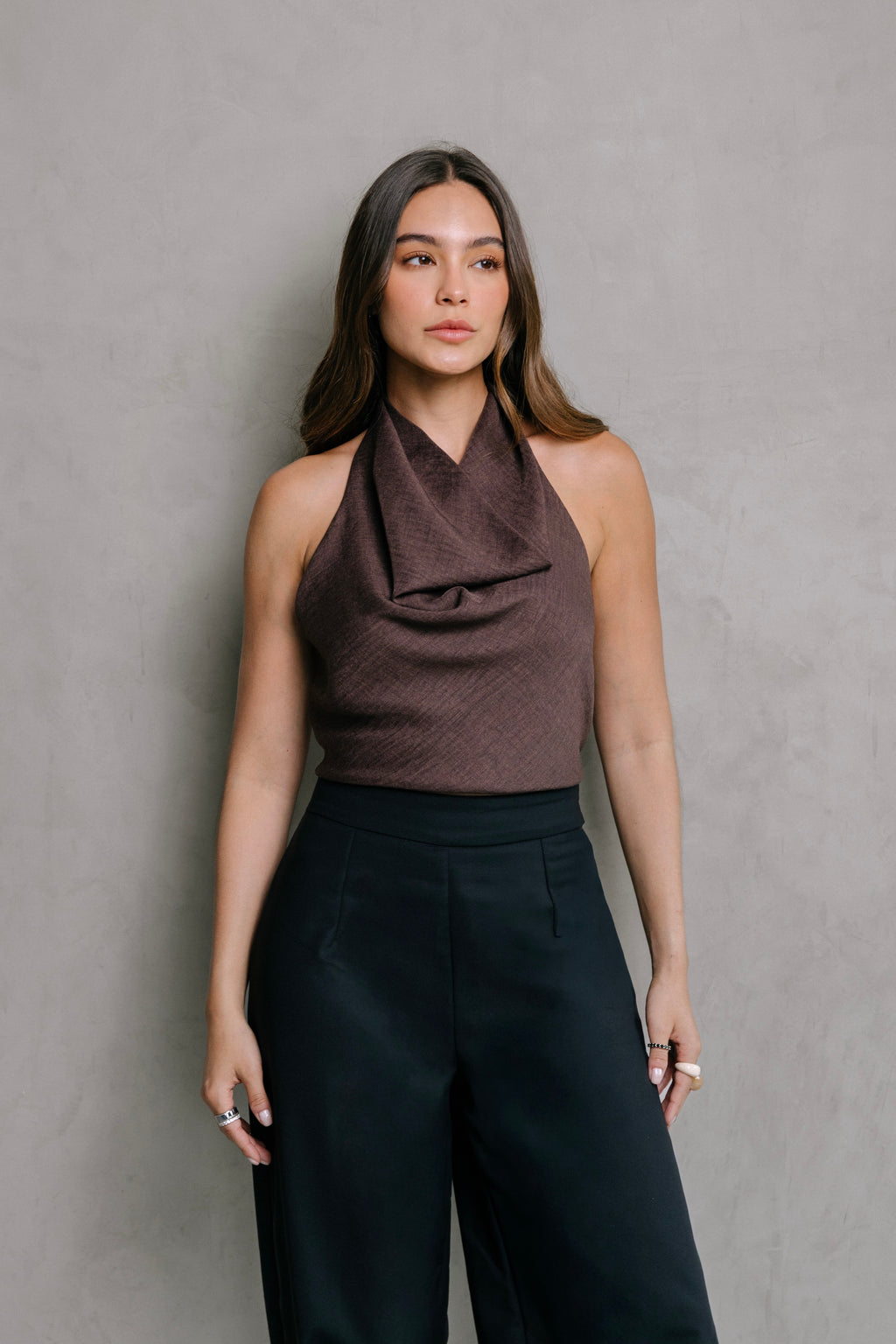 BLUSA DRAPEADA COFFE