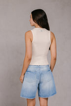 RIB TANK TOP CREMA