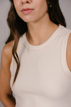 RIB TANK TOP CREMA