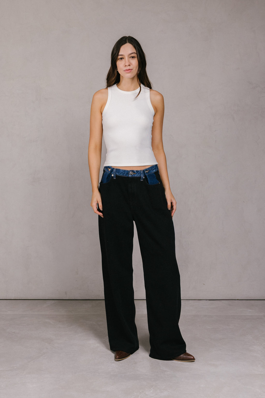 JEAN BOTONES DARK BLUE