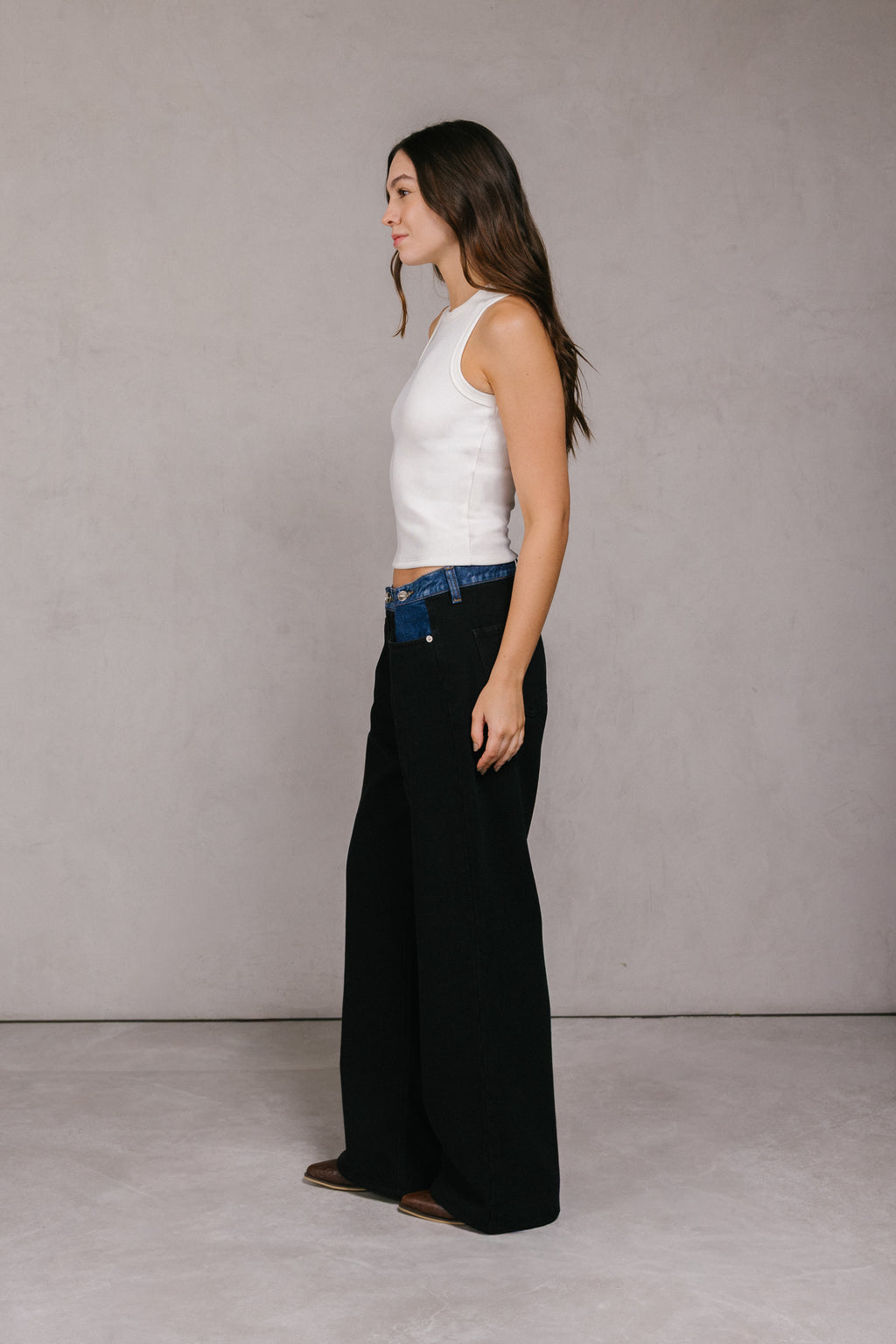 JEAN BOTONES DARK BLUE