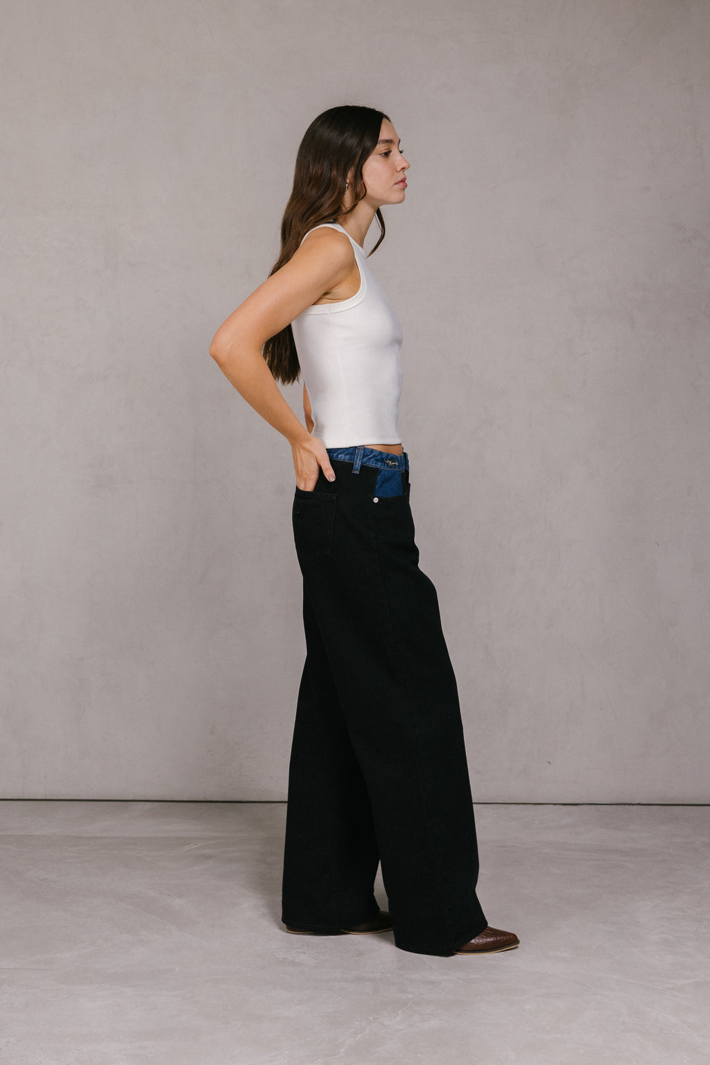 JEAN BOTONES DARK BLUE