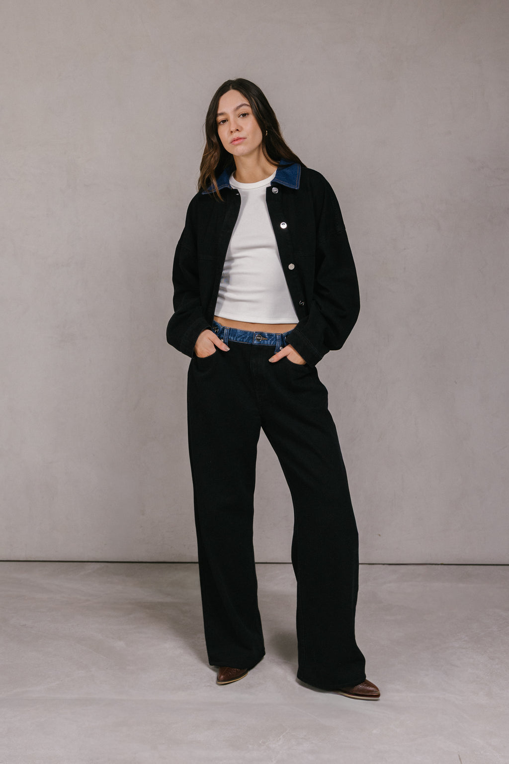 JEAN BOTONES DARK BLUE