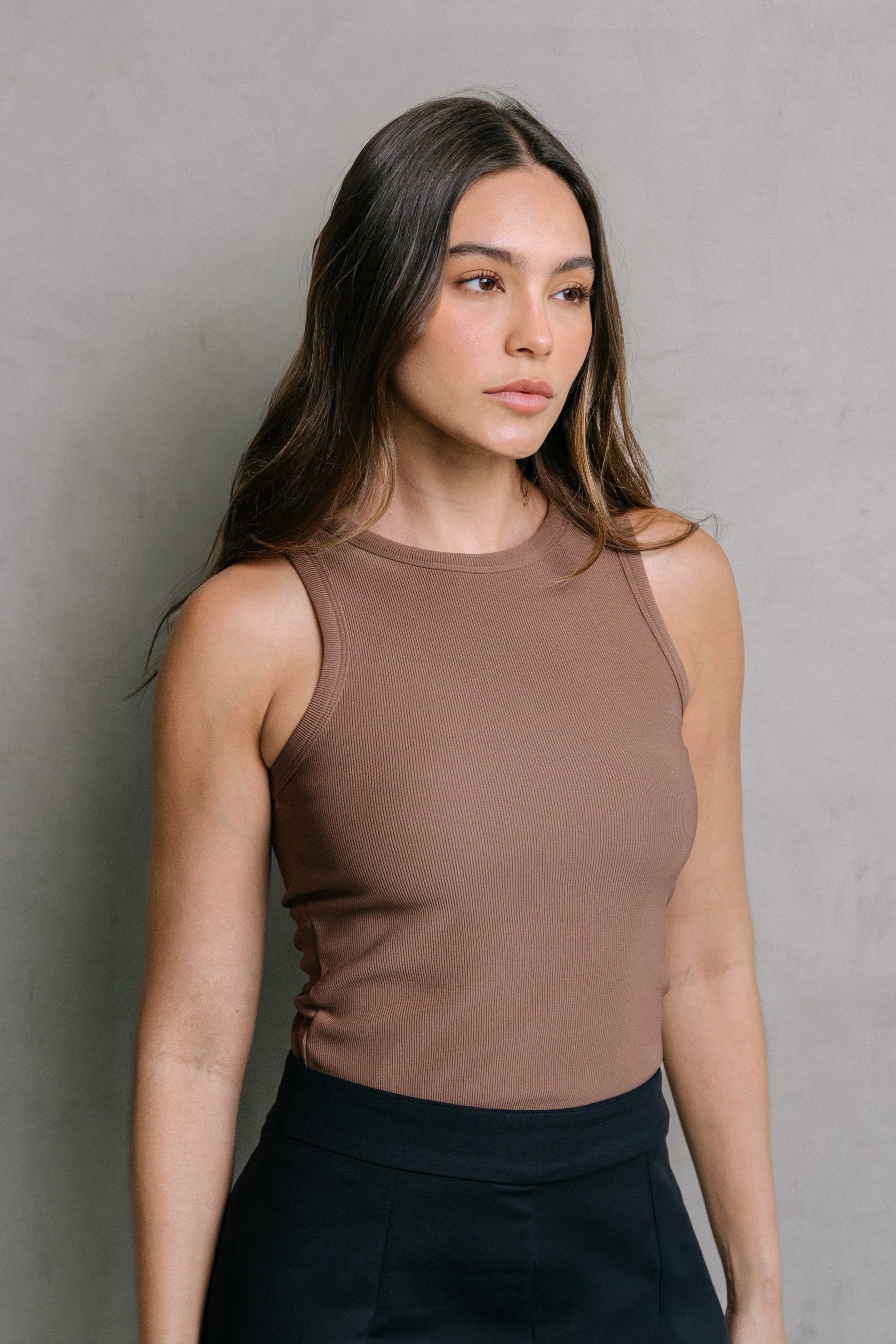 RIB TANK TOP CAFÉ